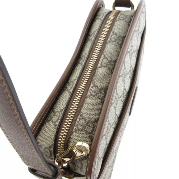 Auth GUCCI GG Supreme Crossbody Shoulder Bag Beige / brown PVC/leather - Picture 9 of 12